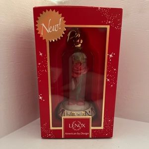 Lenox Disney Beauty and Beast Enchanted  Rose Christmas Holiday Ornament
